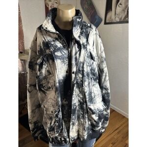 Stash House Jacket Mens Black/White Sz 2XL AOP Spread Full Zip Mind Design Hit